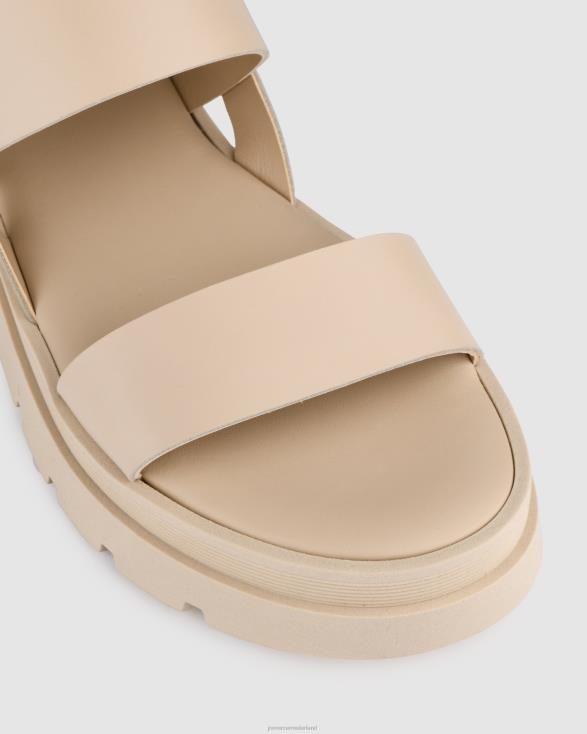 genade platte sandalen 46LN278 zand leer Jo Mercer schoenen