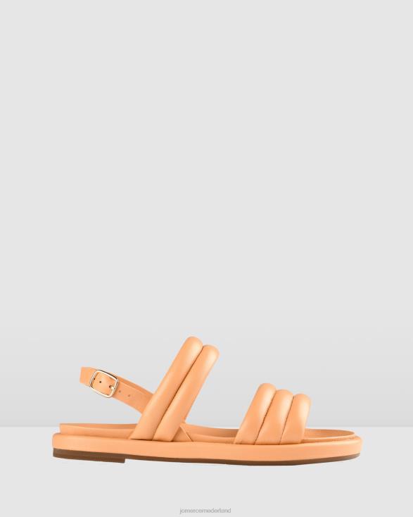 platte kabelsandalen 46LN292 papaya leer Jo Mercer schoenen