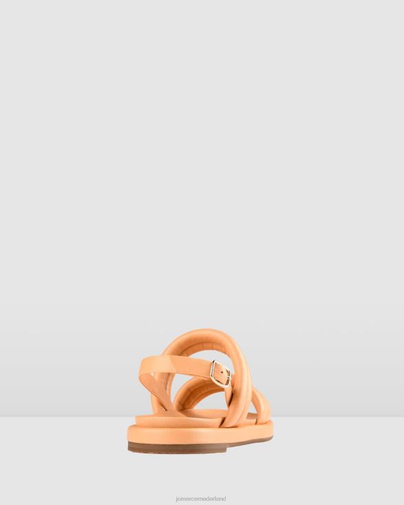 platte kabelsandalen 46LN292 papaya leer Jo Mercer schoenen