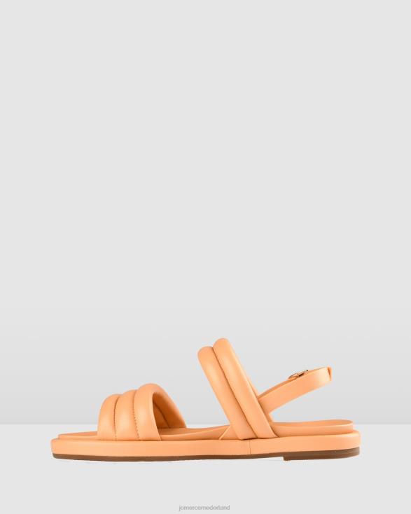 platte kabelsandalen 46LN292 papaya leer Jo Mercer schoenen