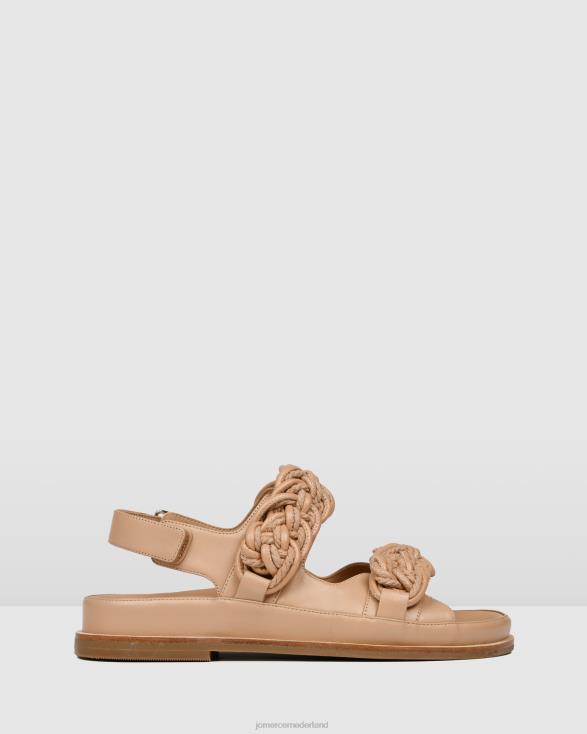 violette platte sandalen 46LN281 beige leer Jo Mercer schoenen