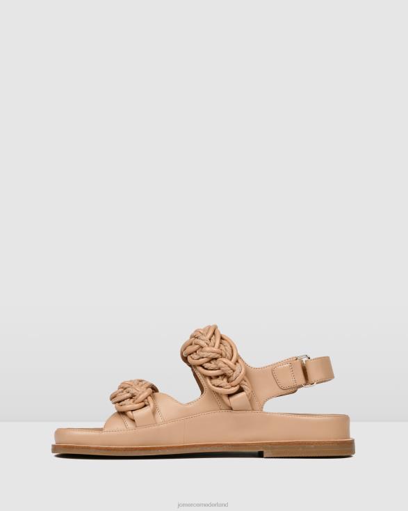 violette platte sandalen 46LN281 beige leer Jo Mercer schoenen