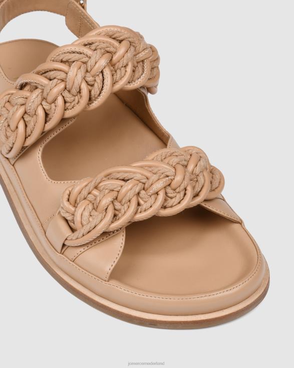 violette platte sandalen 46LN281 beige leer Jo Mercer schoenen