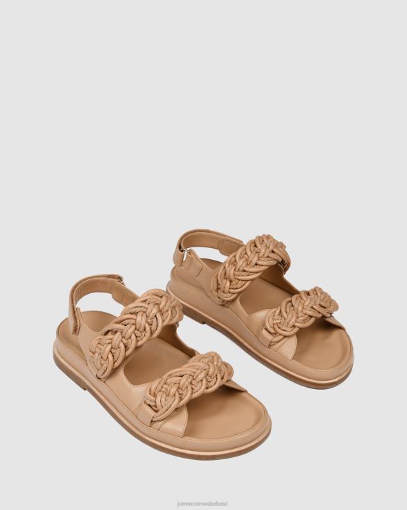violette platte sandalen 46LN281 beige leer Jo Mercer schoenen