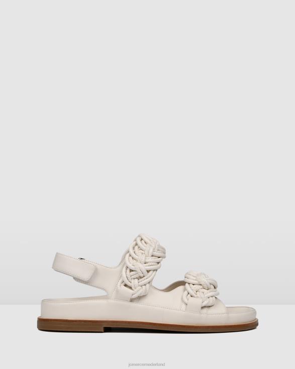 violette platte sandalen 46LN282 wit leer Jo Mercer schoenen
