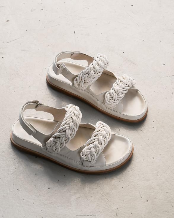 violette platte sandalen 46LN282 wit leer Jo Mercer schoenen