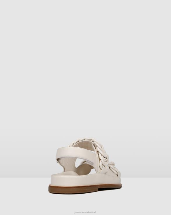 violette platte sandalen 46LN282 wit leer Jo Mercer schoenen