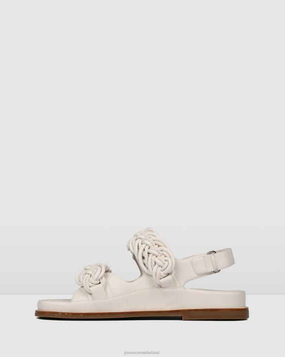 violette platte sandalen 46LN282 wit leer Jo Mercer schoenen