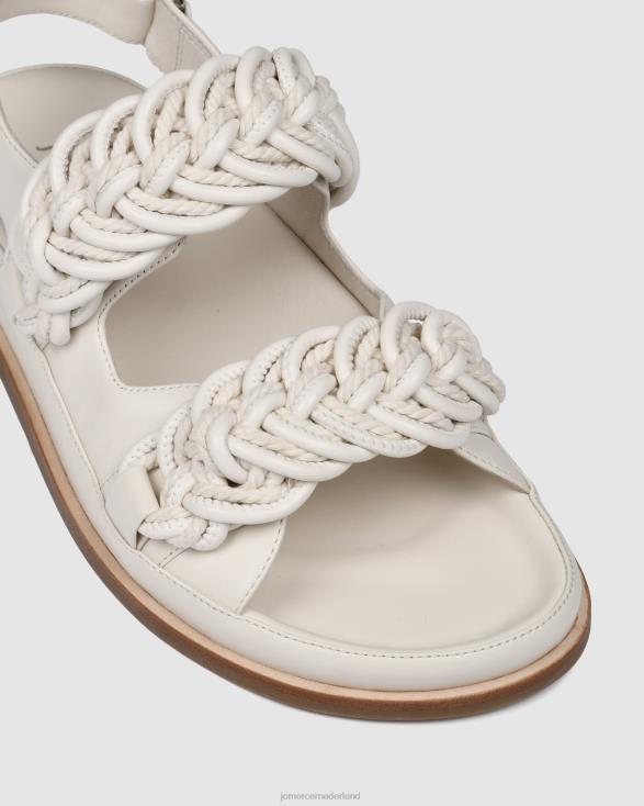 violette platte sandalen 46LN282 wit leer Jo Mercer schoenen