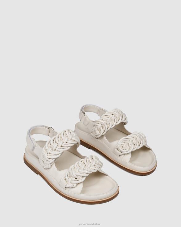 violette platte sandalen 46LN282 wit leer Jo Mercer schoenen