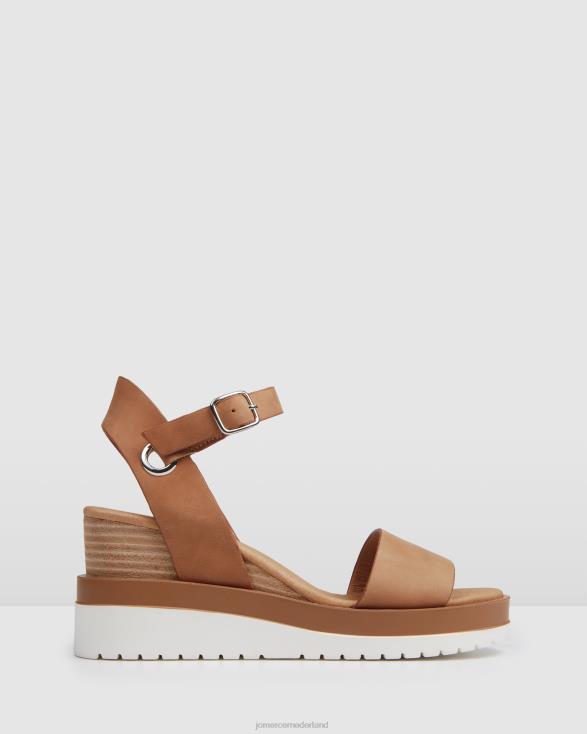 kenzie wedges met middelhoge hak 46LN46 bruin leer Jo Mercer schoenen
