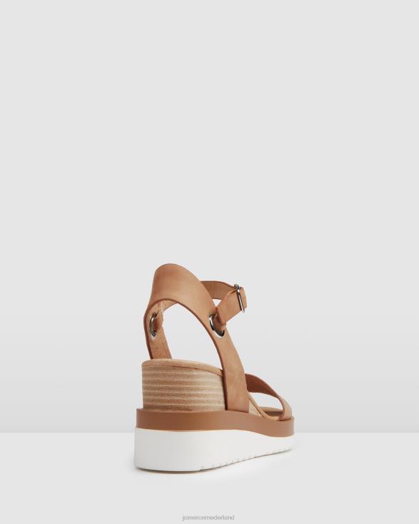kenzie wedges met middelhoge hak 46LN46 bruin leer Jo Mercer schoenen