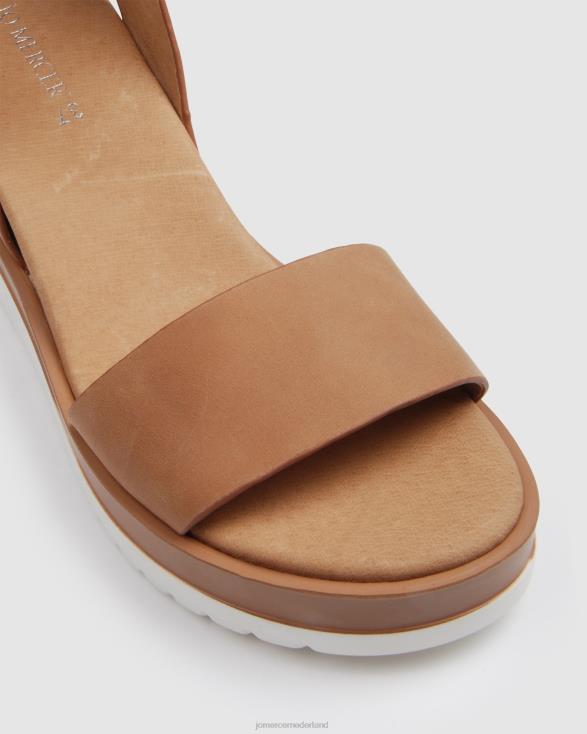 kenzie wedges met middelhoge hak 46LN46 bruin leer Jo Mercer schoenen