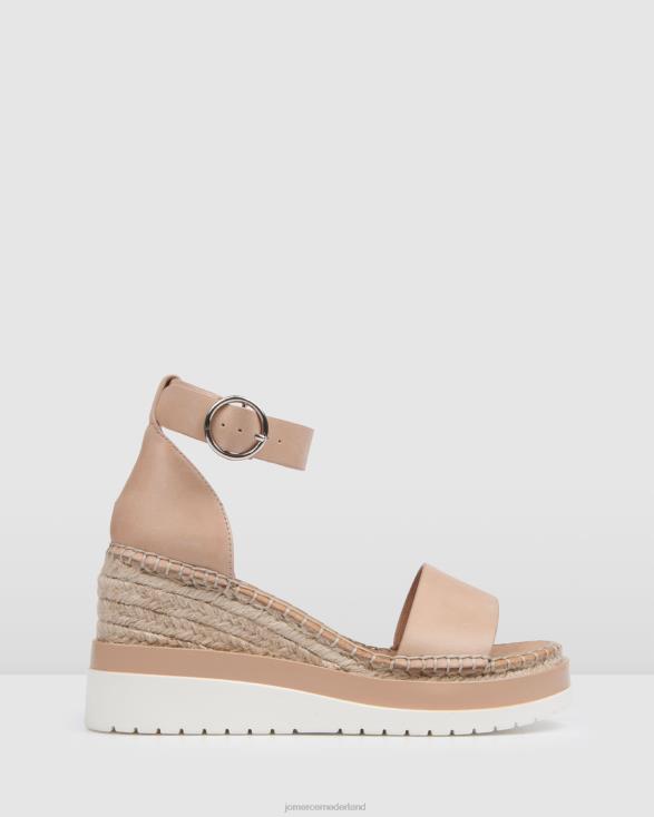 klume espadrilles met middelhoge hak en sleehak 46LN52 echt leer Jo Mercer schoenen