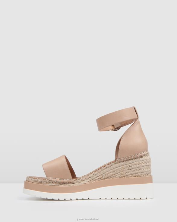 klume espadrilles met middelhoge hak en sleehak 46LN52 echt leer Jo Mercer schoenen