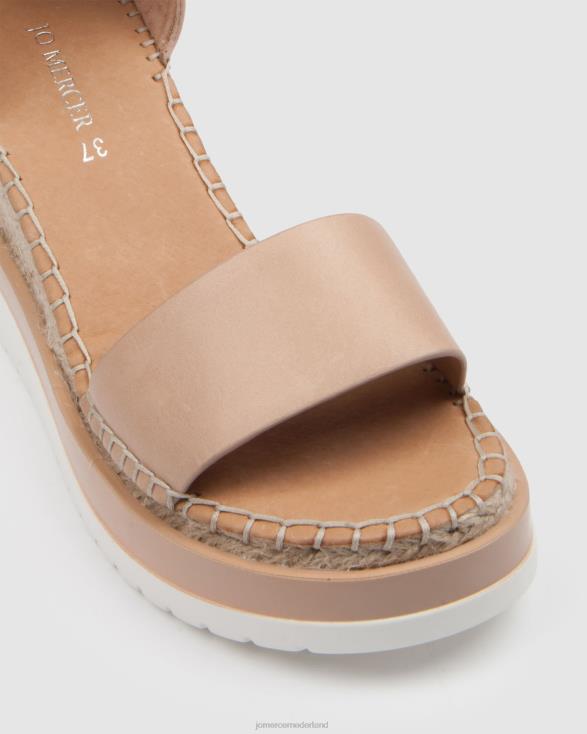 klume espadrilles met middelhoge hak en sleehak 46LN52 echt leer Jo Mercer schoenen