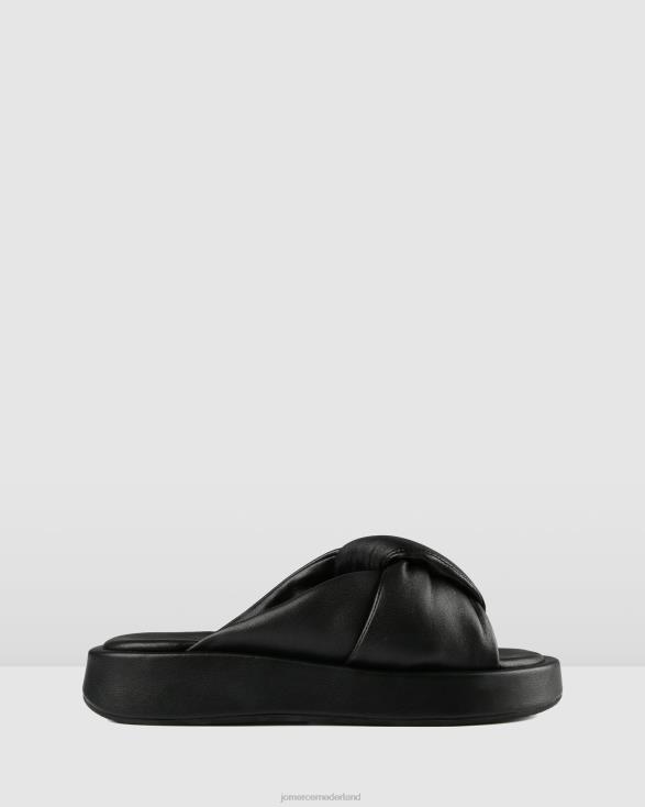 Dhaka platte glijbanen 46LN261 zwart leer Jo Mercer schoenen