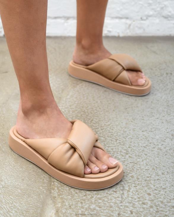 Dhaka platte glijbanen 46LN262 beige leer Jo Mercer schoenen