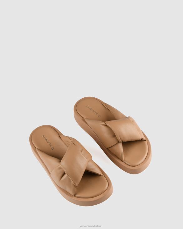 Dhaka platte glijbanen 46LN262 beige leer Jo Mercer schoenen