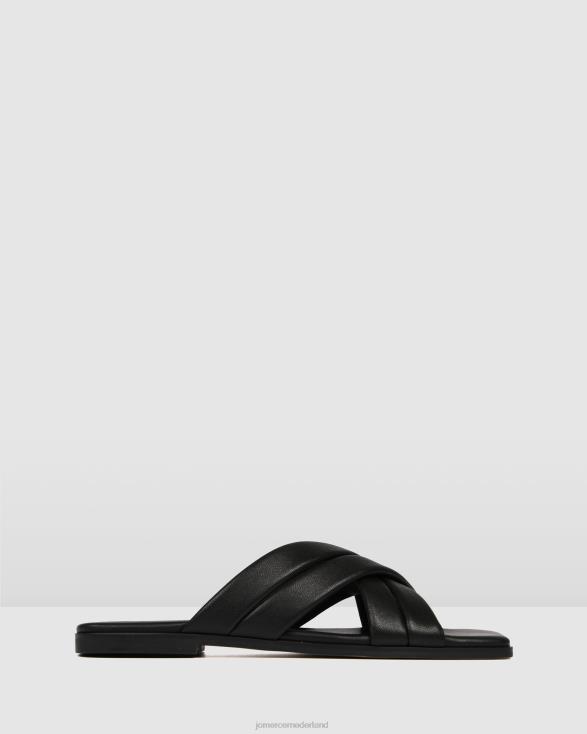 Ryleigh platte glijbanen 46LN268 zwart leer Jo Mercer schoenen