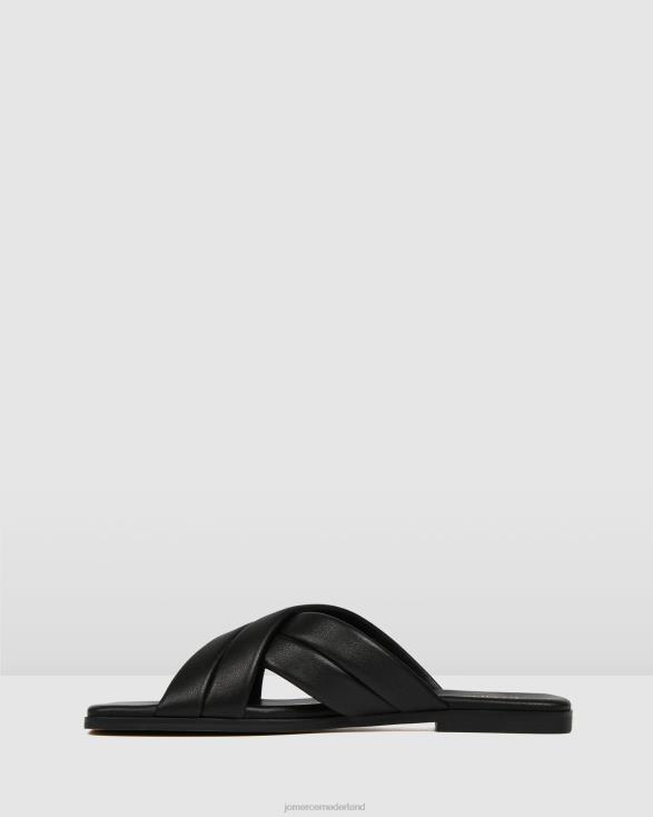 Ryleigh platte glijbanen 46LN268 zwart leer Jo Mercer schoenen