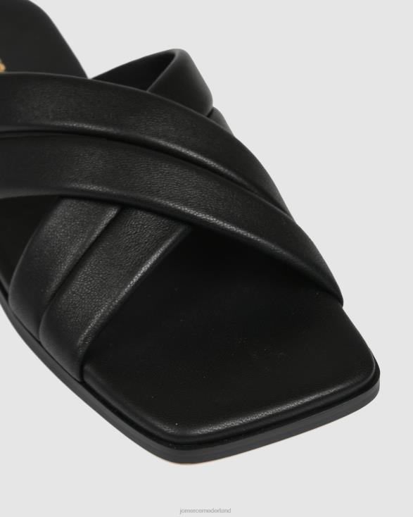 Ryleigh platte glijbanen 46LN268 zwart leer Jo Mercer schoenen