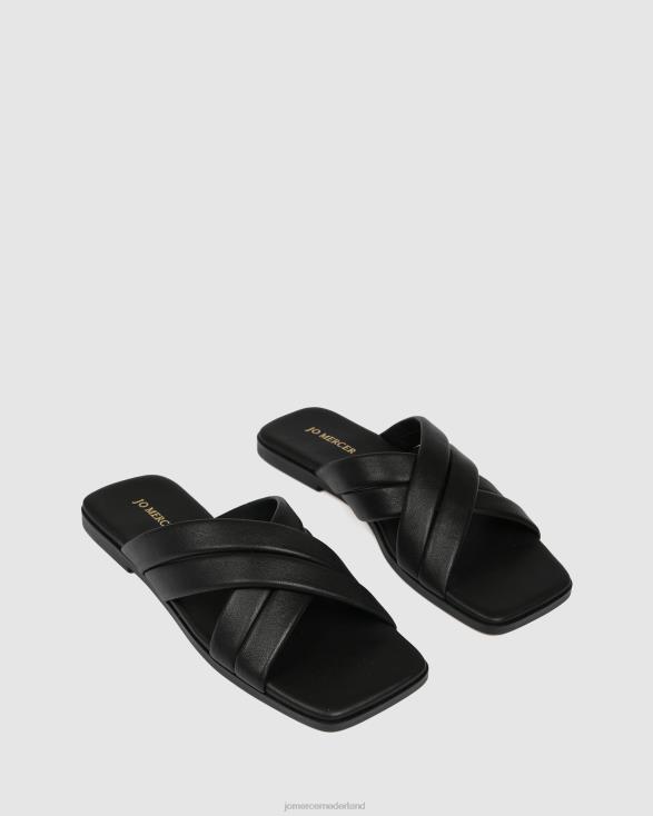Ryleigh platte glijbanen 46LN268 zwart leer Jo Mercer schoenen