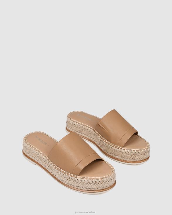 elka espadrilleslippers 46LN247 bruin leer Jo Mercer schoenen