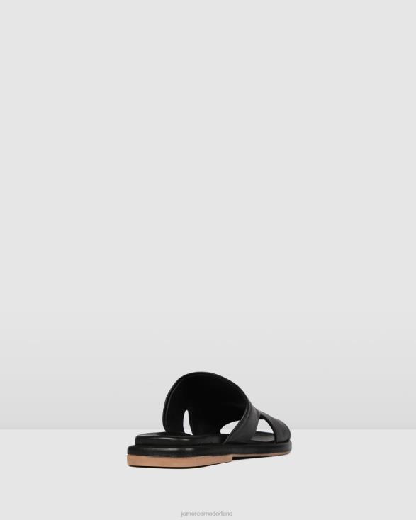 evia platte glijbanen 46LN259 zwart leer Jo Mercer schoenen