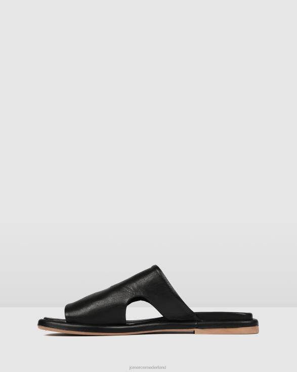 evia platte glijbanen 46LN259 zwart leer Jo Mercer schoenen