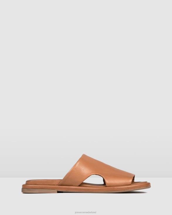 evia platte glijbanen 46LN260 bruin leer Jo Mercer schoenen