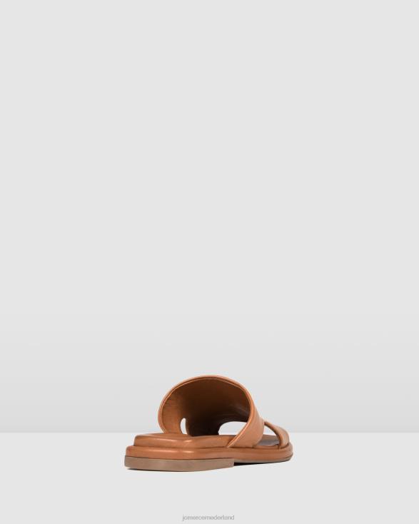 evia platte glijbanen 46LN260 bruin leer Jo Mercer schoenen