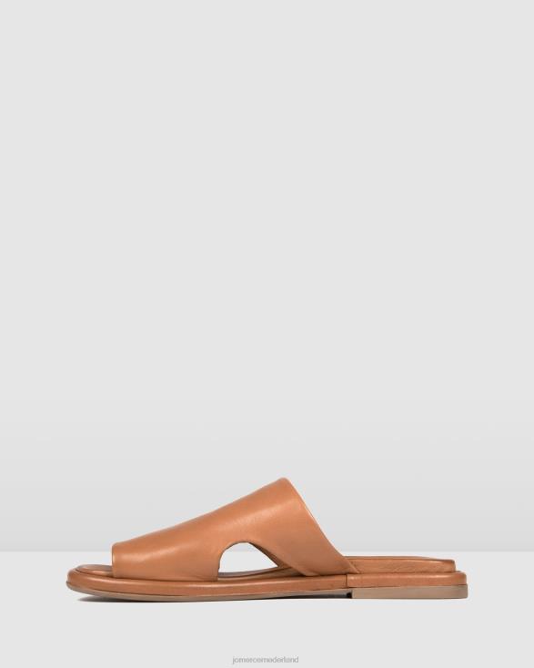 evia platte glijbanen 46LN260 bruin leer Jo Mercer schoenen