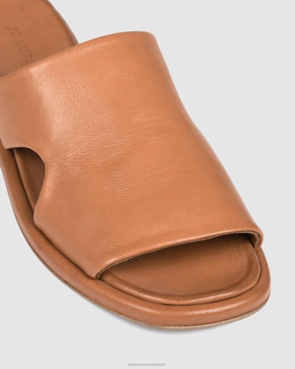 evia platte glijbanen 46LN260 bruin leer Jo Mercer schoenen