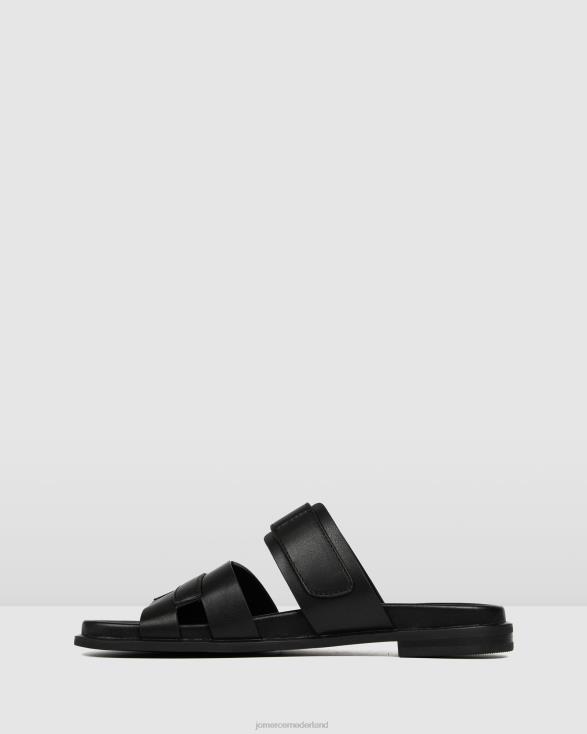 hendrix platte glijbanen 46LN244 zwart leer Jo Mercer schoenen