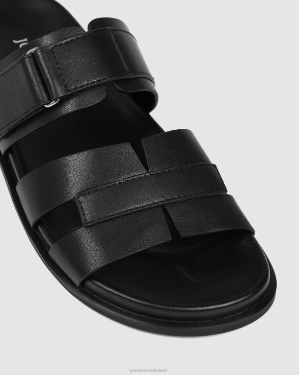 hendrix platte glijbanen 46LN244 zwart leer Jo Mercer schoenen