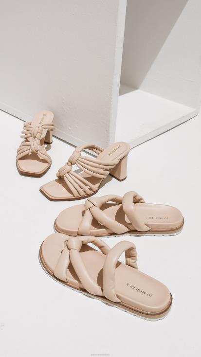 heuvelachtige vlakke glijbanen 46LN265 poederroze leer Jo Mercer schoenen