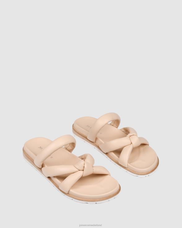 heuvelachtige vlakke glijbanen 46LN265 poederroze leer Jo Mercer schoenen