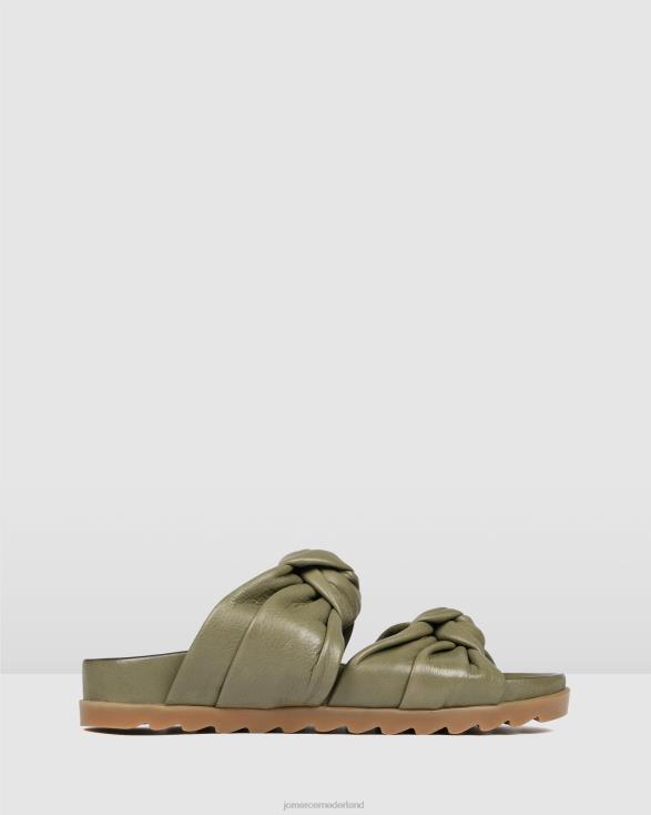nilli platte glijbanen 46LN263 salie leer Jo Mercer schoenen