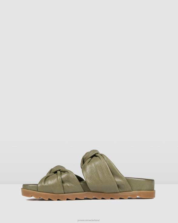 nilli platte glijbanen 46LN263 salie leer Jo Mercer schoenen