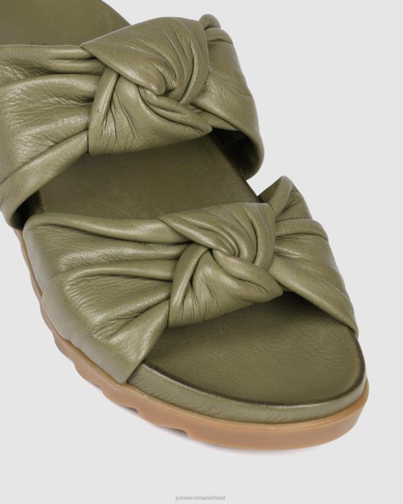 nilli platte glijbanen 46LN263 salie leer Jo Mercer schoenen