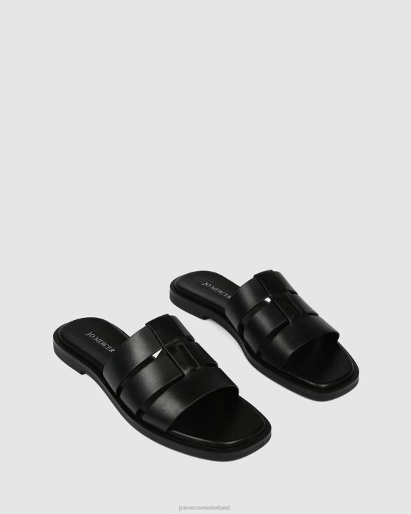 sarita platte glijbanen 46LN245 zwart leer Jo Mercer schoenen