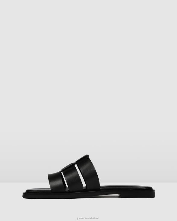 sarita platte glijbanen 46LN245 zwart leer Jo Mercer schoenen