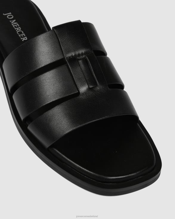 sarita platte glijbanen 46LN245 zwart leer Jo Mercer schoenen