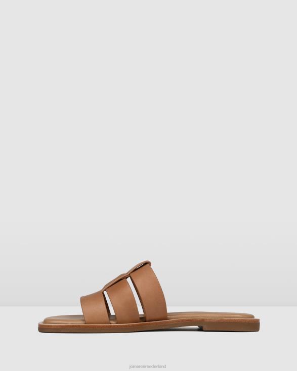 sarita platte glijbanen 46LN246 bruin leer Jo Mercer schoenen