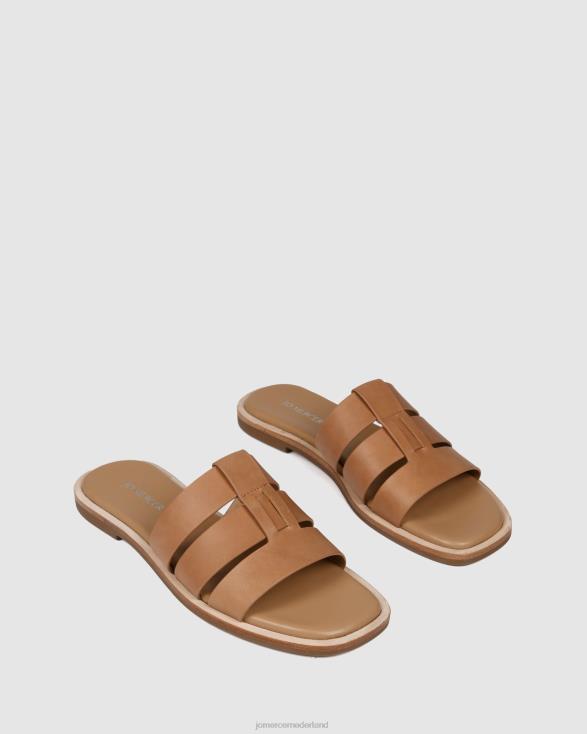 sarita platte glijbanen 46LN246 bruin leer Jo Mercer schoenen