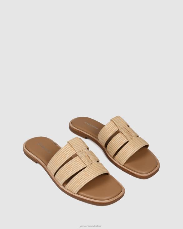 sarita platte glijbanen 46LN257 natuurlijke raffia Jo Mercer schoenen