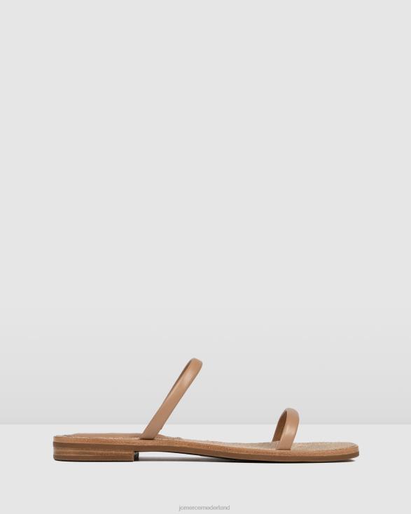 theodora platte glijbanen 46LN266 beige leer Jo Mercer schoenen