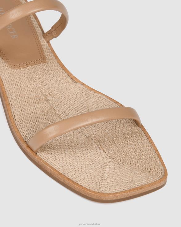 theodora platte glijbanen 46LN266 beige leer Jo Mercer schoenen
