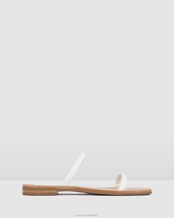 theodora platte glijbanen 46LN267 wit leer Jo Mercer schoenen